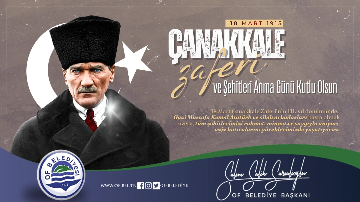 Başkan Sarıalioğlu'ndan 18 Mart &Ccedil;anakkale Zaferi Mesajı