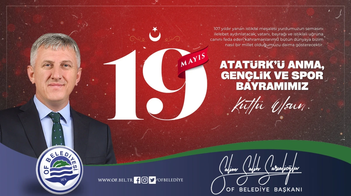 Başkan Sarıalioğlu'ndan 19 Mayıs Mesajı