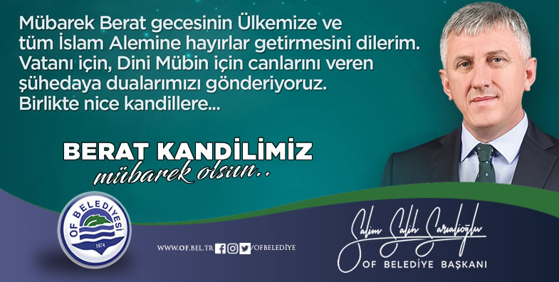 Başkan Sarıalioğlu'ndan Berat Kandili Mesajı