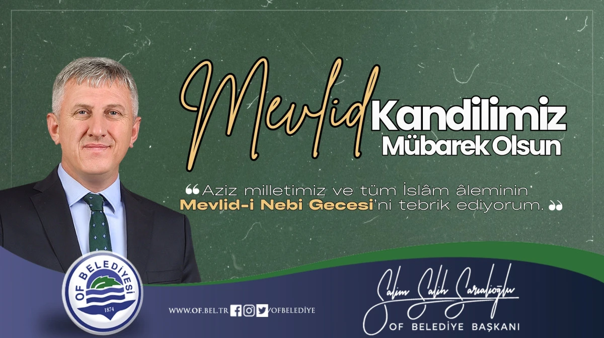 Başkan Sarıalioğlu'ndan Mevlid Kandili Mesajı