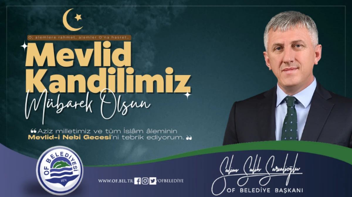 Başkan Sarıalioğlu'ndan Mevlid Kandili Mesajı