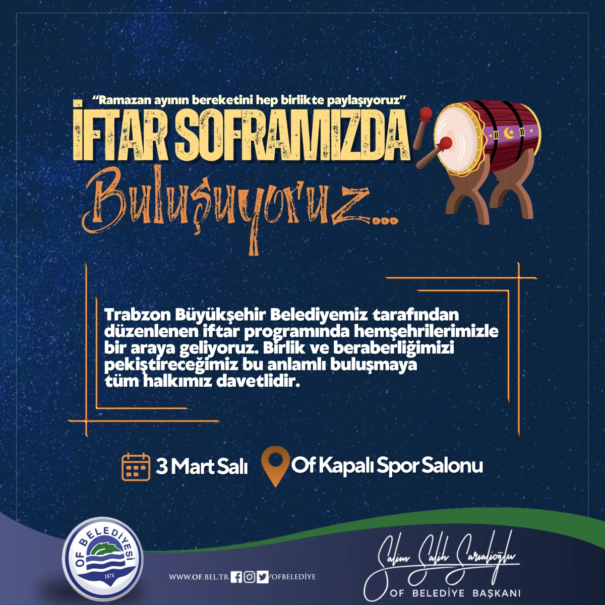 Of'ta Birlik ve Beraberlik Sofrası Kuruluyor